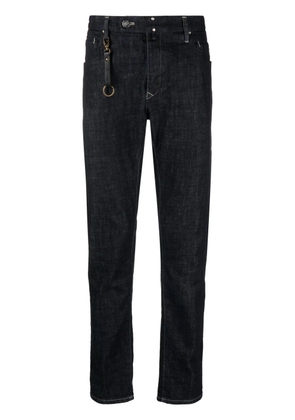 Incotex logo-patch straight-leg jeans - Blue