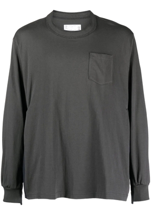 sacai patch-pocket knit jumper - Grey