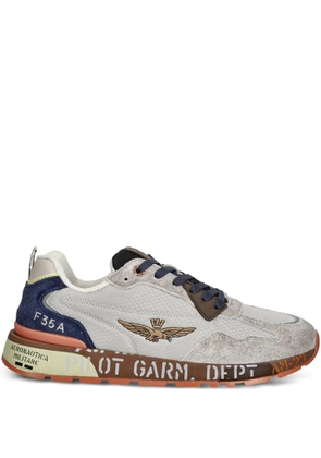 Aeronautica Militare logo-detail lace-up sneakers - Grey