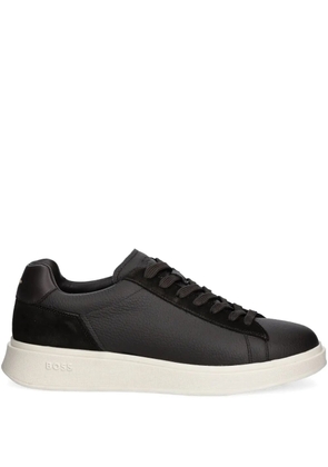 BOSS suede-panel lace-up sneakers - Black