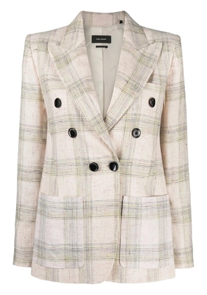 ISABEL MARANT Lenora check-print double-breasted jacket - Neutrals
