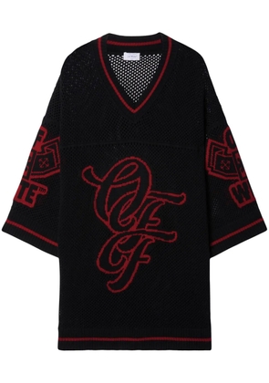 Off-White Varsity knitted-mesh T-shirt - Black
