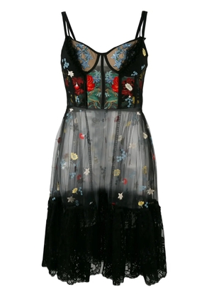 Alexander McQueen embroidered sheet dress - Black