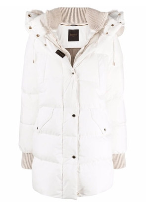 Moorer quilted hooded down coat - White