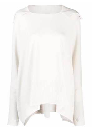 Malo hooded draped cashmere top - Neutrals