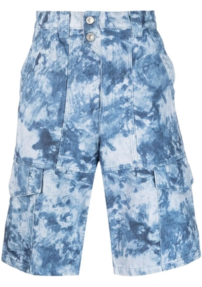 MARANT bleached-effect cargo shorts - Blue