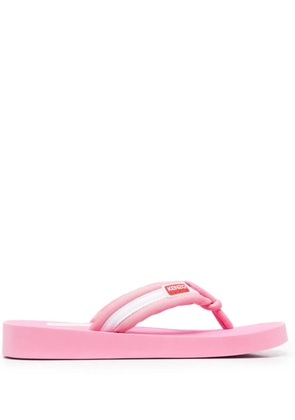 Kenzo logo-patch striped flip flops - Pink