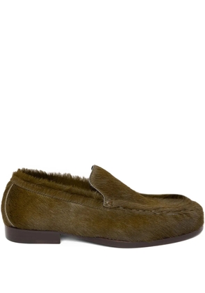 DRIES VAN NOTEN leather loafers - Green