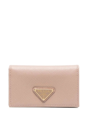 Prada leather logo-plaque purse - Neutrals