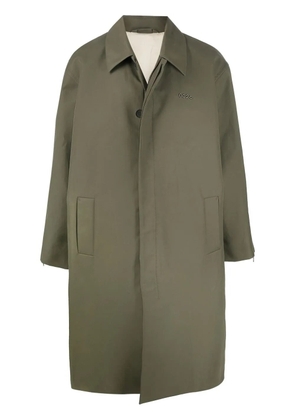 032c logo-plaque trench coat - Green