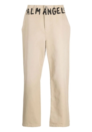 Palm Angels logo-print chino trousers - Neutrals