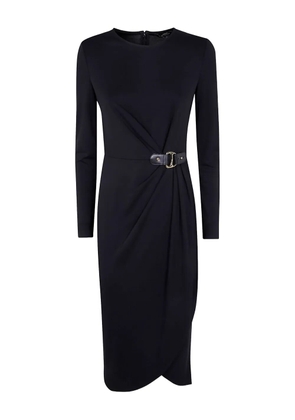 Lauren Ralph Lauren buckle-detail draped dress - Black