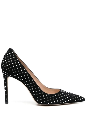 Stuart Weitzman crystal-embellished 100mm pumps - Black