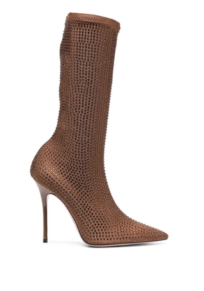 Gedebe Logan 115mm crystal-embellished boots - Brown