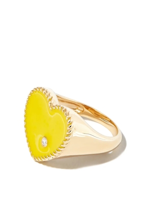 Yvonne Léon 9kt yellow gold enamel and diamond signet ring