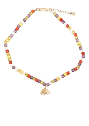 Sydney Evan 14kt yellow gold Elephant charm anklet - Multicolour