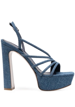 Le Silla 145mm denim platform sandals - Blue