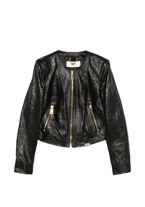 Elisabetta Franchi zip textured jacket - Black