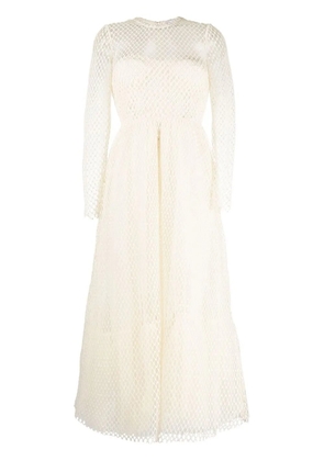RED Valentino mesh long-sleeve midi dress - Neutrals