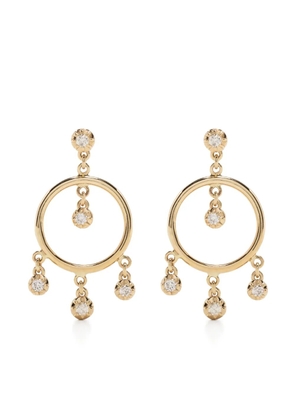 Jacquie Aiche 14kt yellow gold Sophie Shaker diamond hoop drop earring