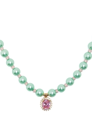 A Sinner in Pearls pearl beaded necklace - Green
