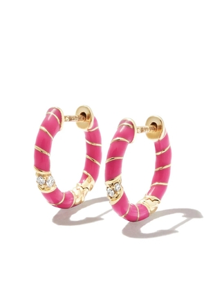 Yvonne Léon 9kt yellow gold Twist enamel hoop earrings