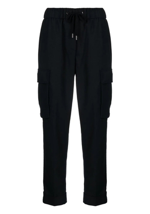 Peserico drawstring-waistband cropped track pants - Blue