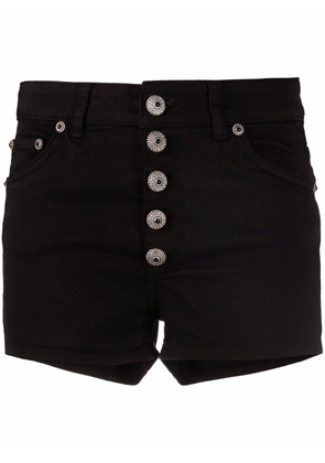 DONDUP button-detail high-waisted shorts - Black