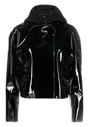 1017 ALYX 9SM high-shine PVC cropped moto jacket - Black