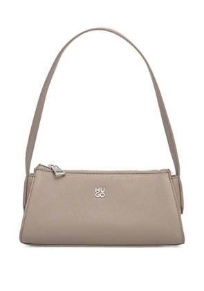 HUGO logo-plaque shoulder bag - Neutrals