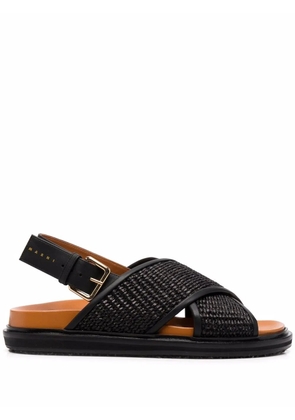 Marni Fussbet raffia sandals - Black