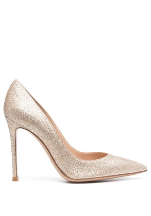 Gianvito Rossi Gianvito 105mm glitter pumps - Gold