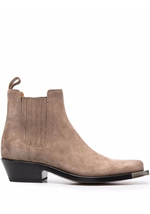 Buttero square-toe suede ankle boots - Brown