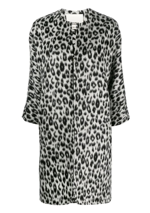 ISABEL MARANT Ometia leopard-print coat - Black