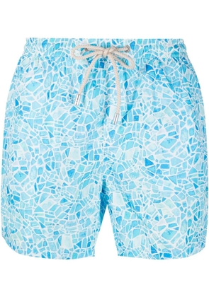 MC2 Saint Barth Lighting mosaic-motif swim shorts - Blue