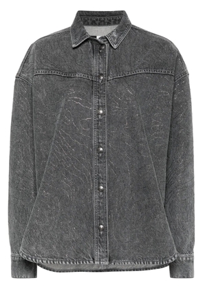 ROTATE BIRGER CHRISTENSEN rhinestone-embellished denim shirt - Grey