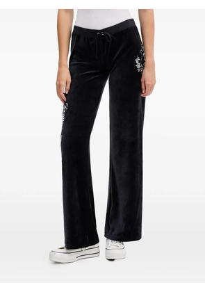 Juicy Couture drawstring-fastening embellished track pants - Blue