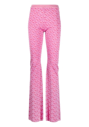 Versace La Greca jacquard flared trousers - Pink