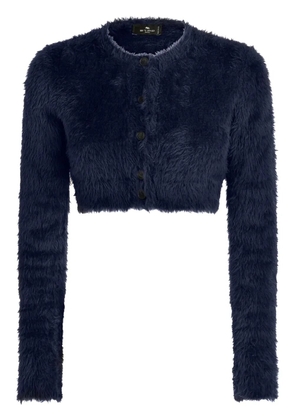 ETRO brushed-knit cropped cardigan - Blue