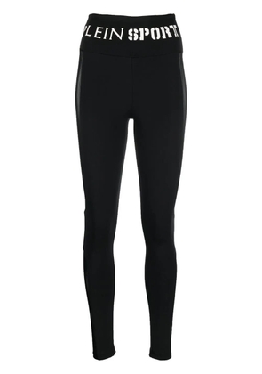 Plein Sport logo-waistband high-waisted leggings - Black