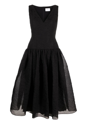 ERDEM crinkled-effect silk flared dress - Black