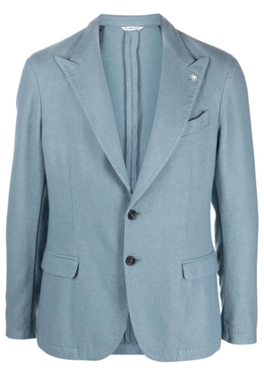 Manuel Ritz logo-appliqué twill single-breasted blazer - Blue