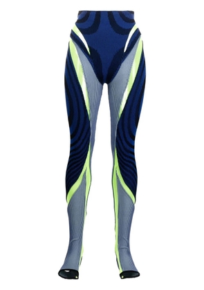 Paolina Russo panelled ribbed leggings - Blue