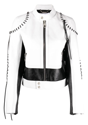 Chloé whipstitch-detailing leather jacket - White