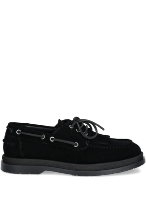 HUGO fringe-detail suede loafers - Black