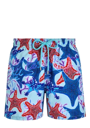 Vilebrequin graphic-print drawstring swim shorts - Blue