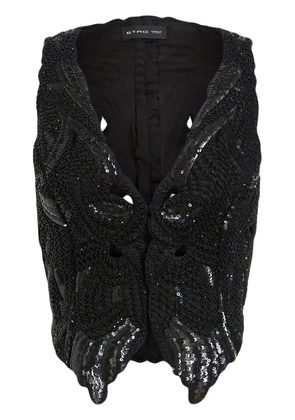 ETRO sequinned butterfly vest - Black