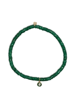 Sydney Evan 14kt yellow gold aventurine beaded bracelet - Green