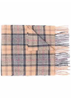 Barbour tartan check print scarf - Neutrals