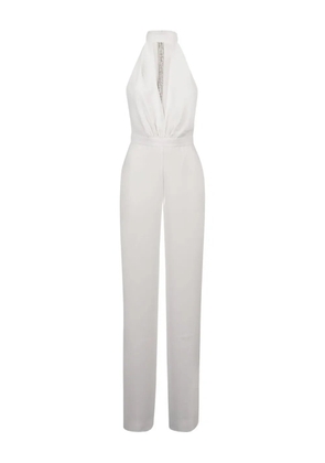 Nuè halterneck embellished jumpsuit - WHITE